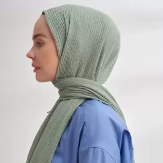 ARMANDA - 3352  Müslin Biyeli Şal - Çağla Yeşili