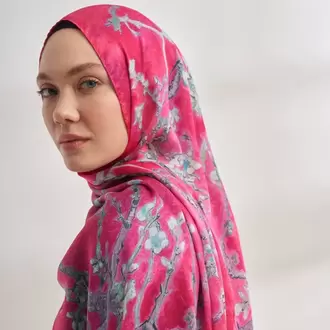 ARMANDA - 4464 Van Gogh Şal - Fuşya