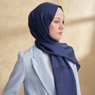 Armanda - 3305 Fiori Jakar Line Desen - Lacivert