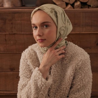 Fresh Scarfs - Luna Desen Pamuk İpek Eşarp - Bej