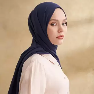 ARMANDA - 3009 Rustik Pamuksu Şal - Güvercin Mavisi