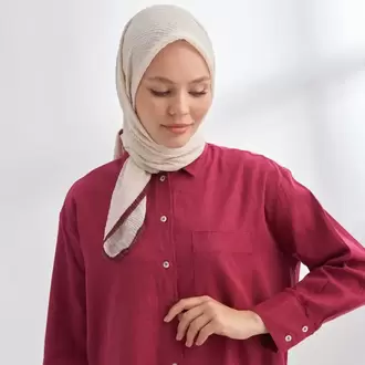 ARMANDA - 3353 Müslin Biyeli Eşarp - Bej