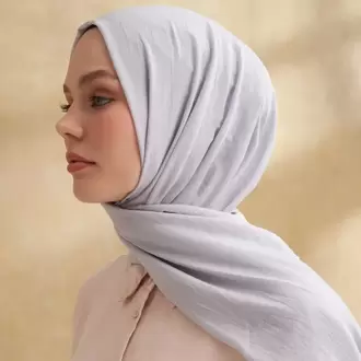 ARMANDA - 3009 Rustik Pamuksu Şal - Gümüş