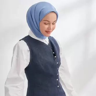 ARMAND PREMIUM TWILL İPEK EŞARP - KOT MAVİSİ