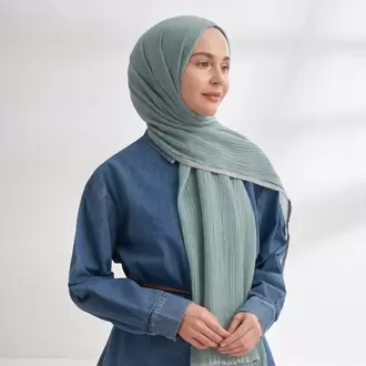 ARMANDA -  3352  Müslin Biyeli Şal - Mint Yeşili