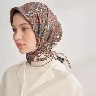 ARMANDA ANESHA DESEN TWILL İPEK EŞARP -KİREMİT