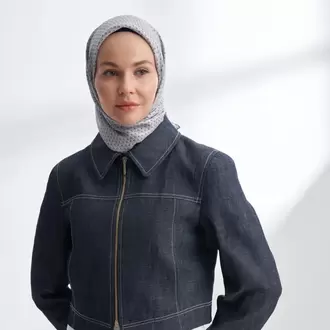 ARMANDA - 4303 NOIRE DESEN TWILL İPEK EŞARP - Gri