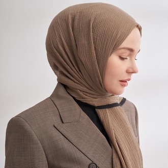 ARMANDA - 3352 Müslin Biyeli Şal - Kül