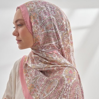 ARMANDA - 6035 Pashmina Desen Şal - Pudra