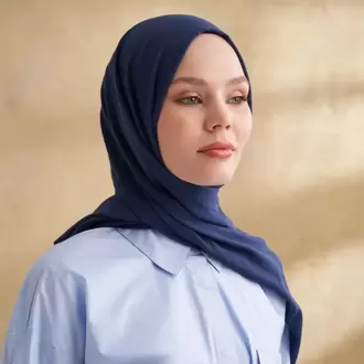 ARMANDA - 3009 Rustik Pamuksu Şal - Morcivert