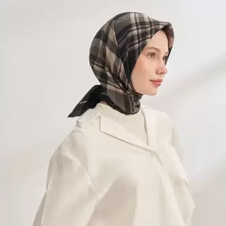 ARMANDA - 4358 Naya Desen Twill İpek Eşarp - Siyah