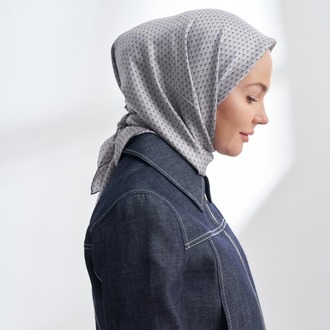 ARMANDA - 4303 NOIRE DESEN TWILL İPEK EŞARP - Gri