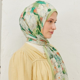 FRESH SCARFS - Linda Desen Rami Şal - Açık Yeşil