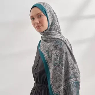 ARMANDA - 6036 Etnik Desen Şal - Zümrüt