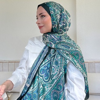 ARMANDA - 6035 Pashmina Desen Şal - Zümrüt