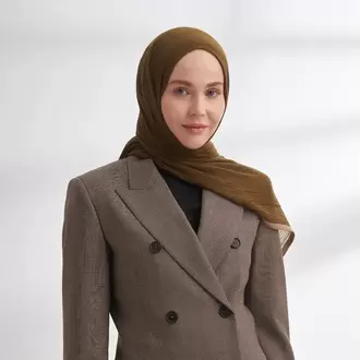 ARMANDA - 3352 Müslin Biyeli Şal - Yosun