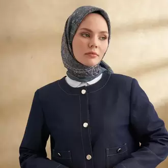 ARMANDA - 3155 Vintage Desen Eşarp - Turkuaz