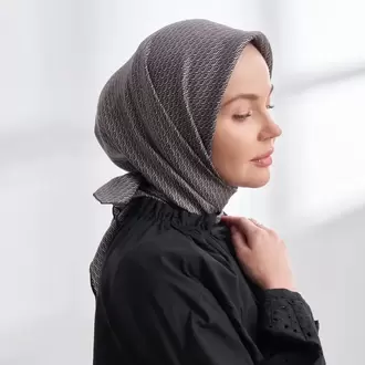 ARMANDA - 4303 NOIRE DESEN TWILL İPEK EŞARP - Siyah