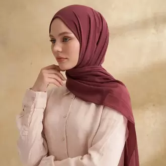ARMANDA - 3009 Rustik Pamuksu Şal - Burgundy