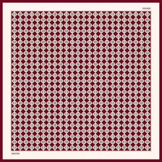 ARMANDA - 4350  Soil Desen Twill İpek Eşarp - Bordo