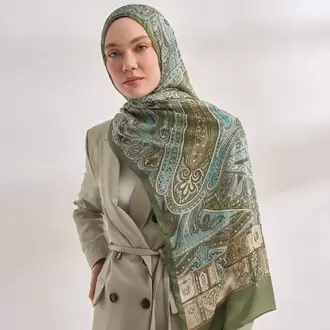 ARMANDA - VUAL MYSTIC DESEN ŞAL - HAKİ 