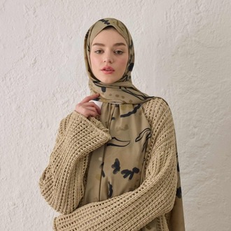 FRESH SCARFS - Aura Desen Şal - Sütlü Kahve
