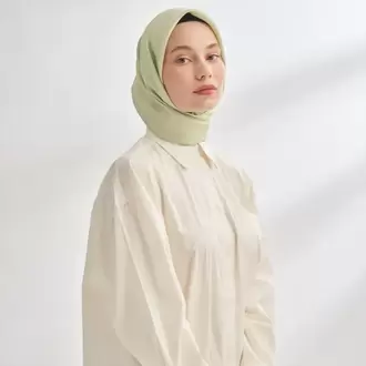 ARMANDA - 4400 Premium Twill İpek Eşarp - Keten Yeşili