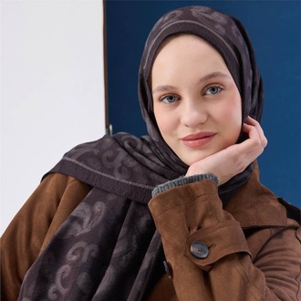SİLK HOME - Urban Hours Harmony Siyah Mayda Şal 190X70