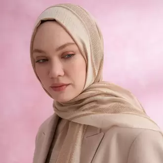 ARMANDA - 3324 İpekli Ruby Şal - Bej