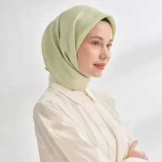 ARMANDA - 4400 Premium Twill İpek Eşarp - Keten Yeşili