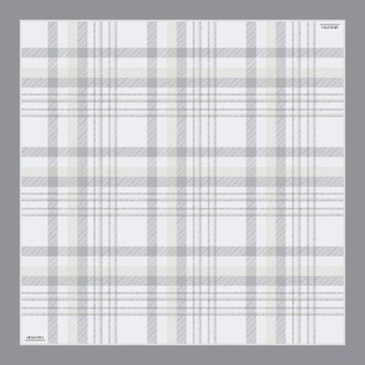 ARMANDA - 4358 Naya Desen Twill İpek Eşarp - Gümüş