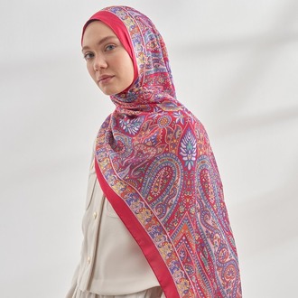 ARMANDA - 6035 Pashmina Desen Şal - Fuşya