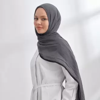 ARMANDA - 3352  Müslin Biyeli Şal - Antrasit