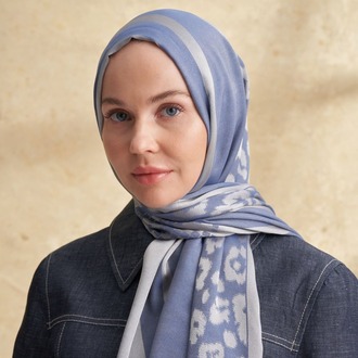 Armanda - 3304 Fiori Jakar Leopar Desen - İndigo