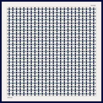 ARMANDA - 4350 Soil Desen Twill İpek Eşarp - Lacivert