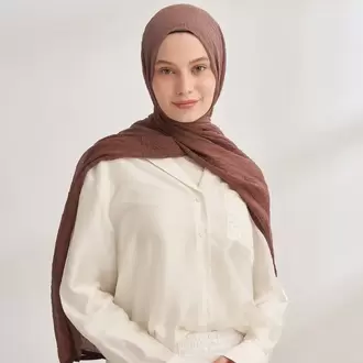 ARMANDA - 3359 Müslin Degrade Şal - Latte - Toprak
