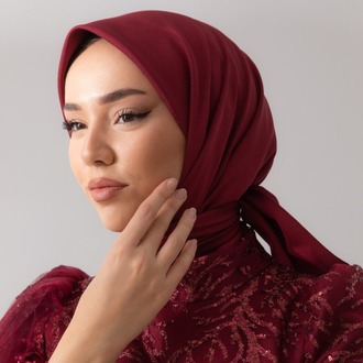 Silk Home Twill Eşarp 11343 - Bordo