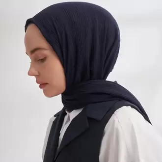 ARMANDA - 3352 Müslin Biyeli Şal - LACİVERT