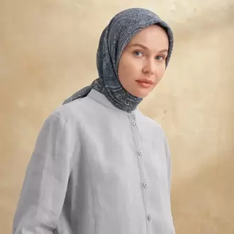 ARMANDA - 3156 Ayesha Desen Eşarp - İndigo