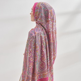 ARMANDA - 6035 Pashmina Desen Şal - Pembe Fuşya