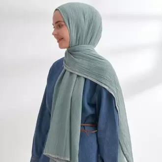 ARMANDA -  3352  Müslin Biyeli Şal - Mint Yeşili