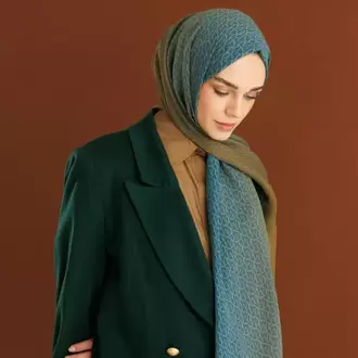 MOONCORN - Monogram Desen Hebei İpek Şal - Safran
