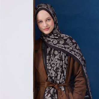 SİLK HOME - Urban Hours Harmony Siyah Mayda Şal 190X70