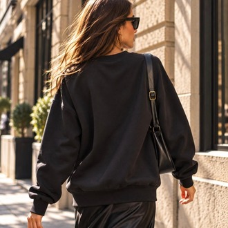 Siyah Baskılı Sweatshirt