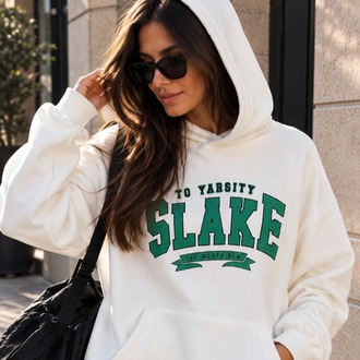 Beyaz Kapüşonlu Cepli Sweatshirt