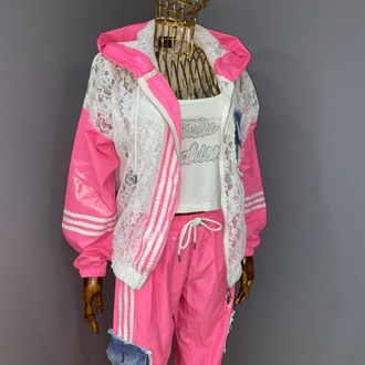 Tasarım eşofman takımı Pink üçlü 