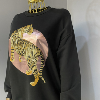 Leopar baskılı sweatshirt