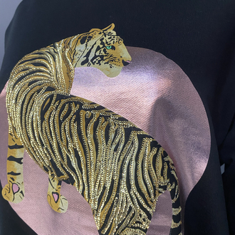 Leopar baskılı sweatshirt