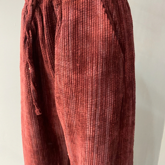 Fitilli kadife pantolon bordo