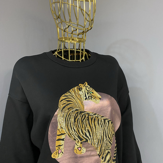 Leopar baskılı sweatshirt